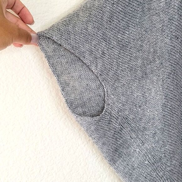 ZARA KNIT Grey 3/4 Sleeve Knit Cardigan Sweater size M Draping Lightweight - Picture 4 of 11